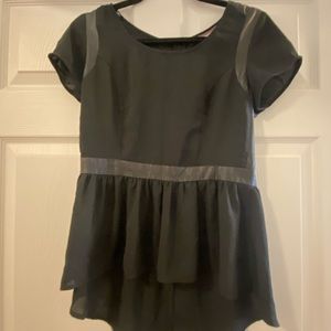 Black peplum blouse